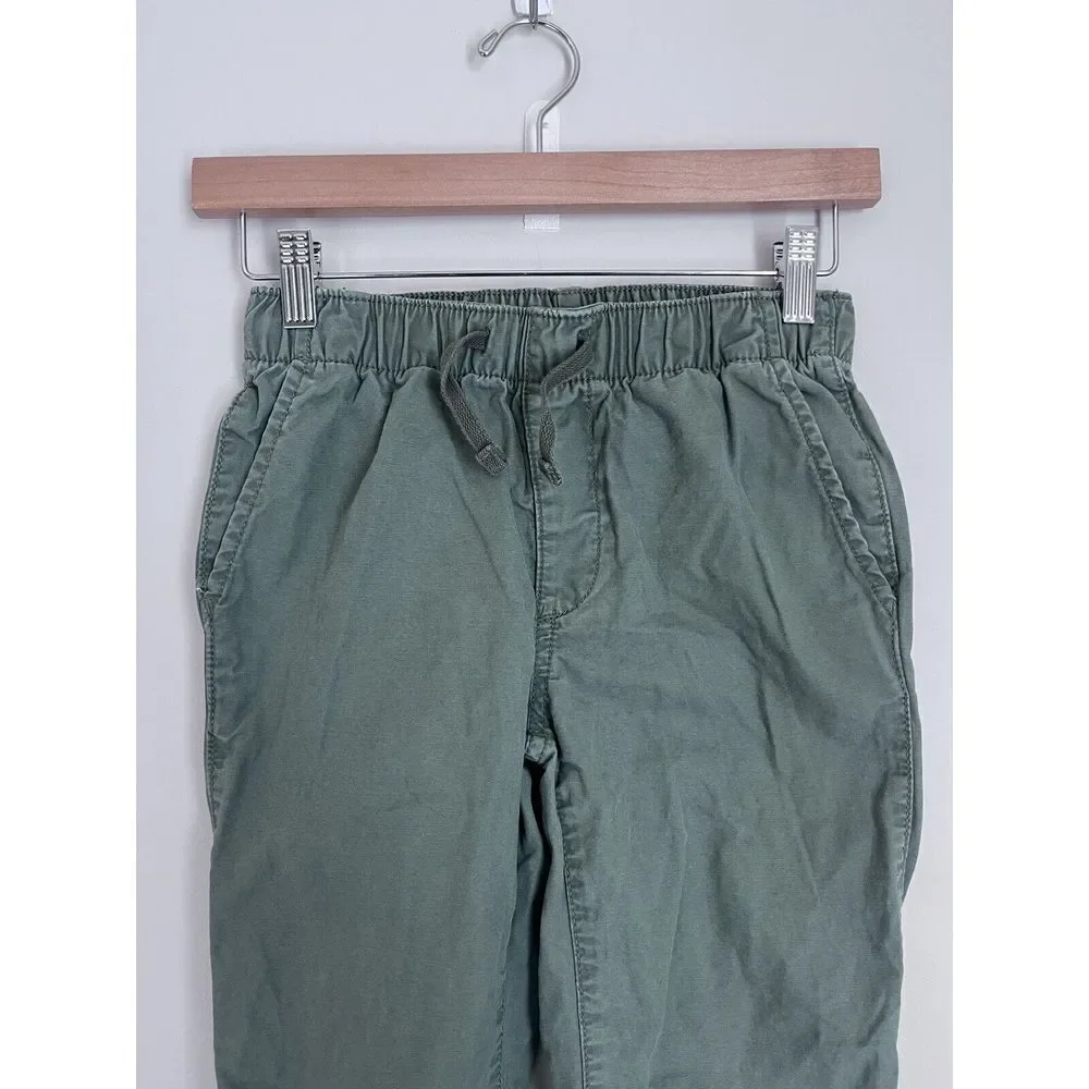 Gap Kids Boys Size Medium Green‎ Pull on Long Pants Side Pockets Elastic Cuffs